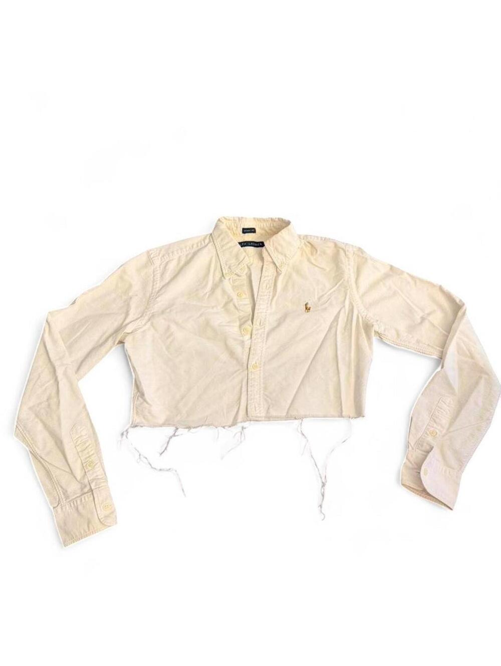 Ralph Lauren Women's Cream and White Polo-shirt